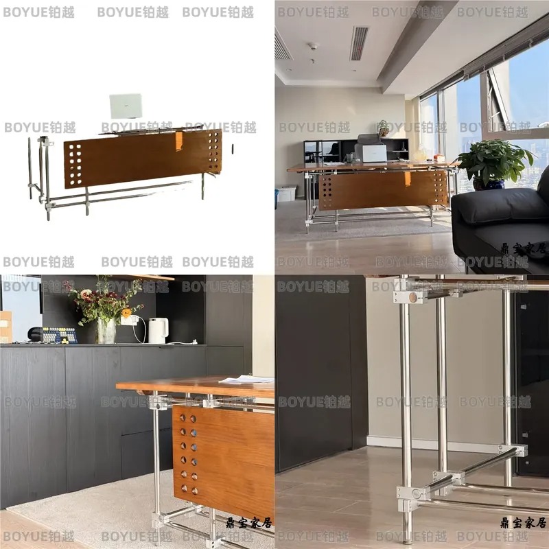 Retro Gaming Desk Setup - Bauhaus Solid Wood Desk Retro Industrial