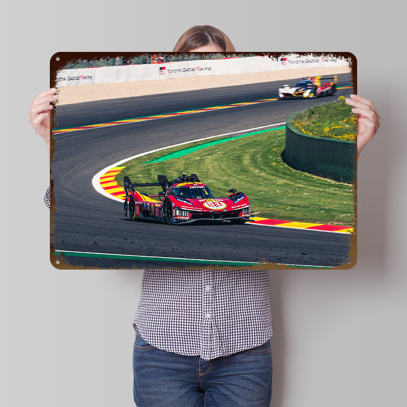 Retro Gaming On - Racing Car on the Track Printed