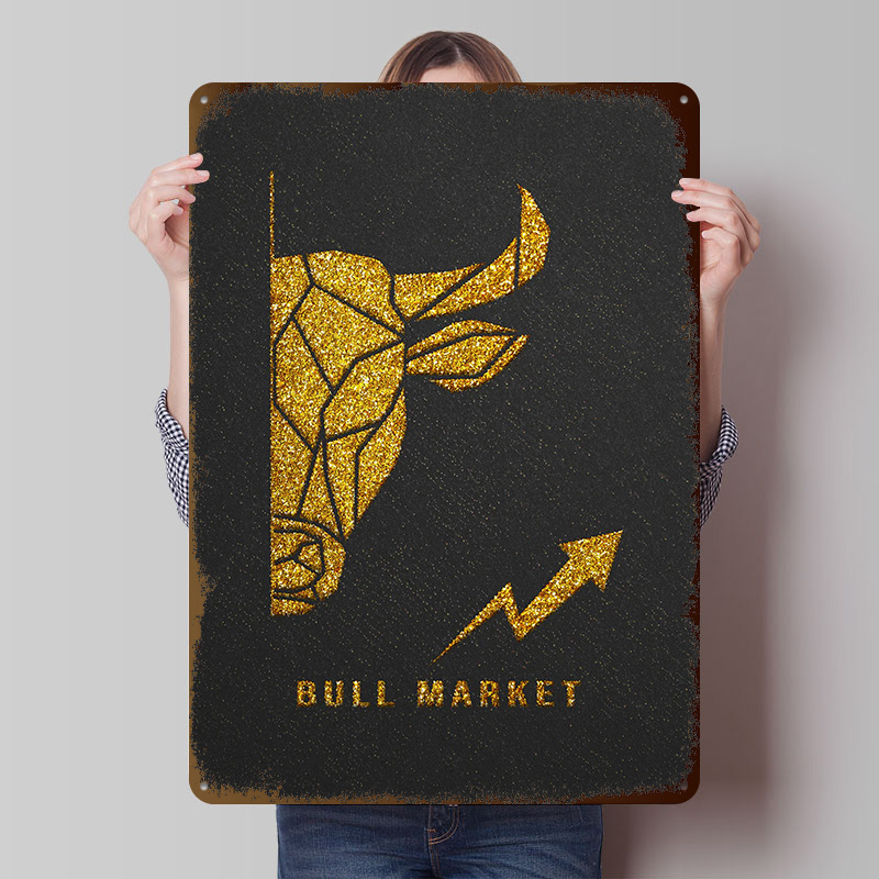 Retro Gaming Market - Golden Bull Market Printed Poster Customized