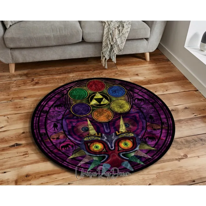 Retro Gaming Zelda - Zelda Symbol Round Rug Retro Style