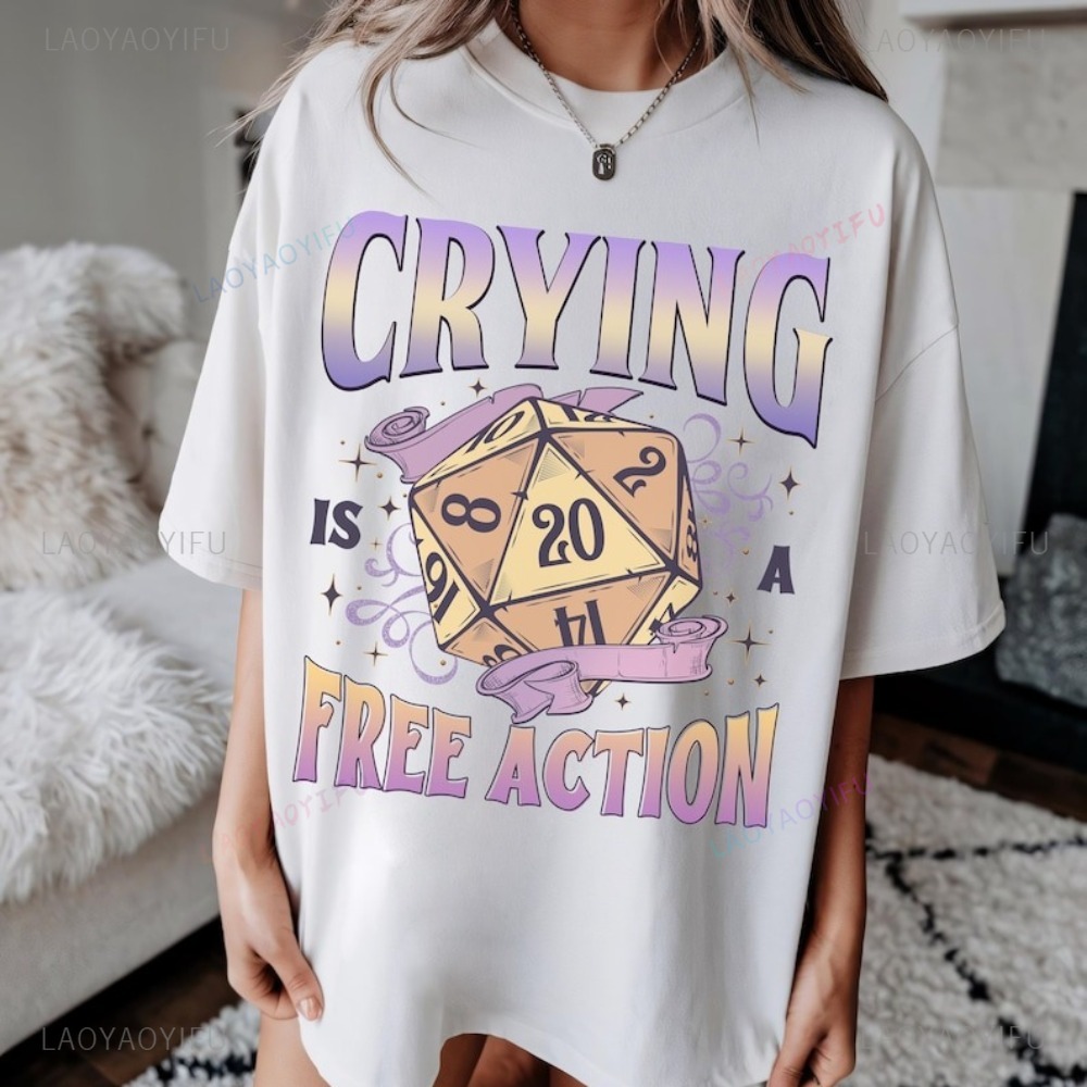 Funny DnD Crying Is A Free Act - Retro Gaming T Shirt review and price