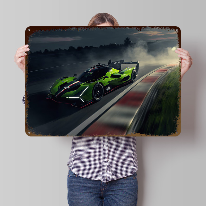 Green Race Car on Track Poster - Retro Gaming On review and price