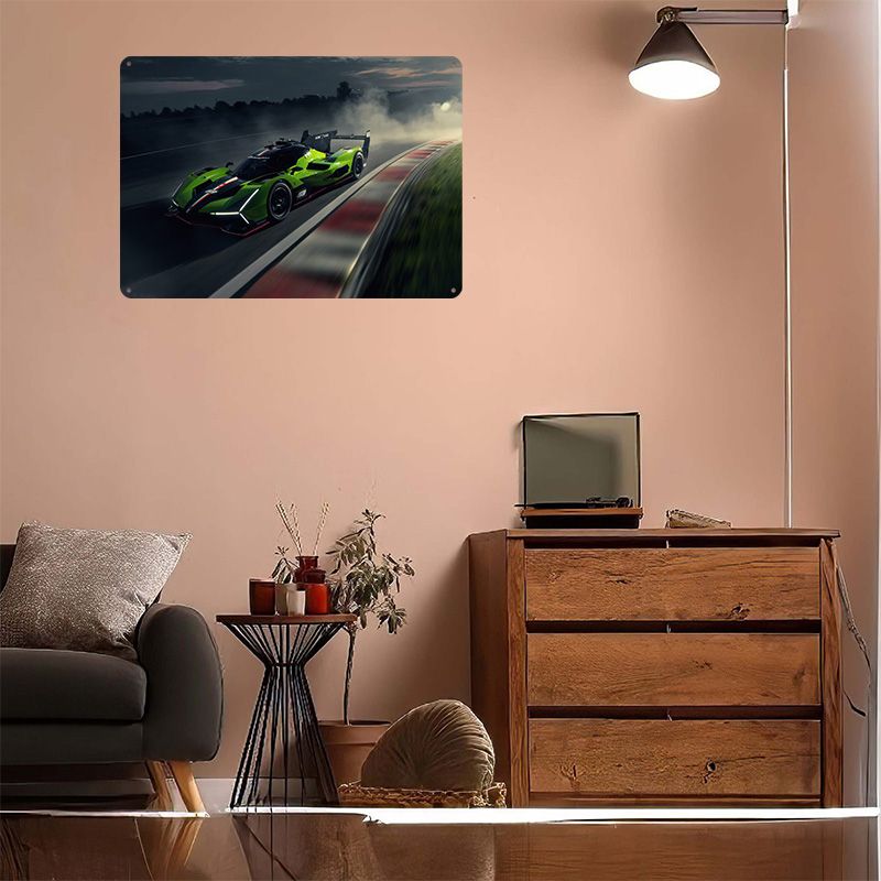 Green Race Car on Track Poster - Retro Gaming On review and price