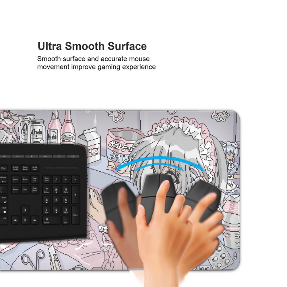Pixel Art Anime Girl Mouse Pad - Retro Gaming Desk Setup review and price