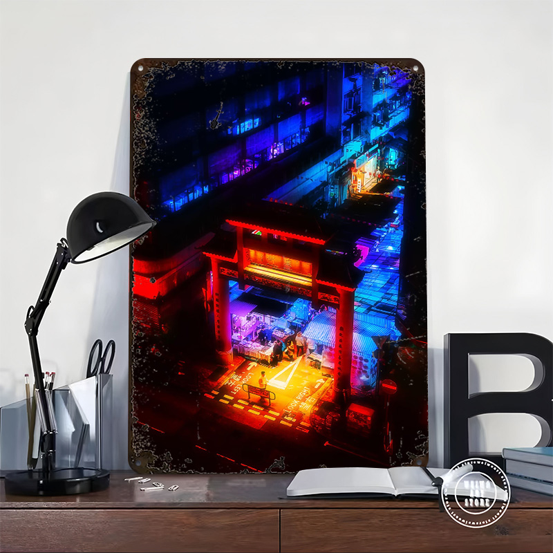 Hong Kong Blue Market Poster C - Retro Gaming Market review and price