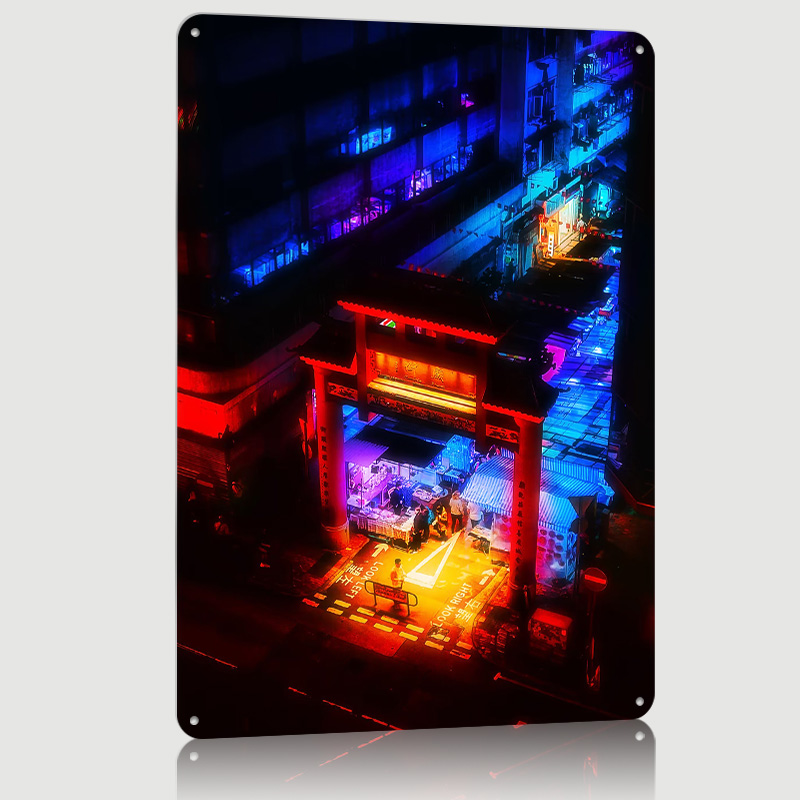 Hong Kong Blue Market Poster C - Retro Gaming Market review and price
