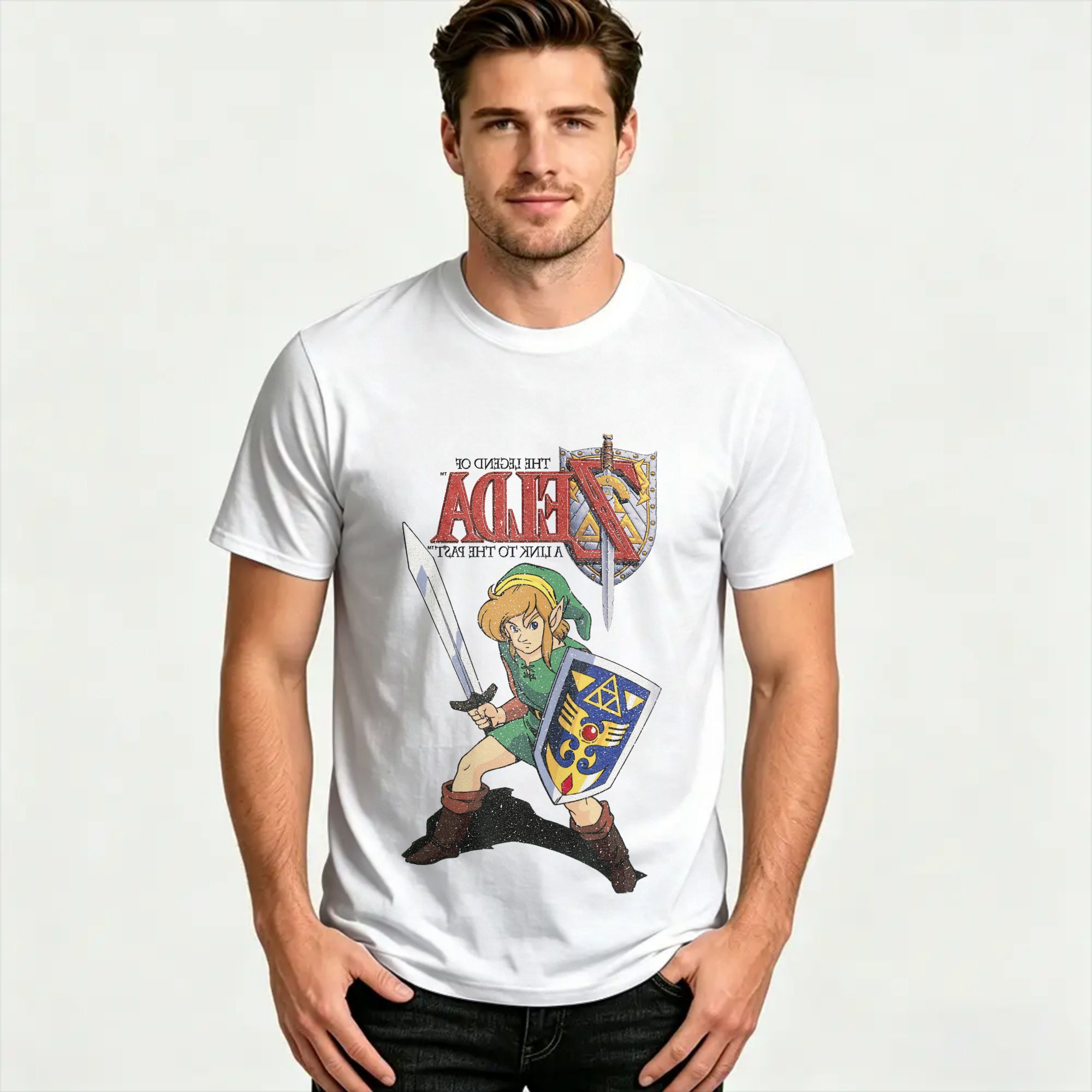 Legend of Zelda Grey Cartoon T - Retro Gaming Zelda review and price