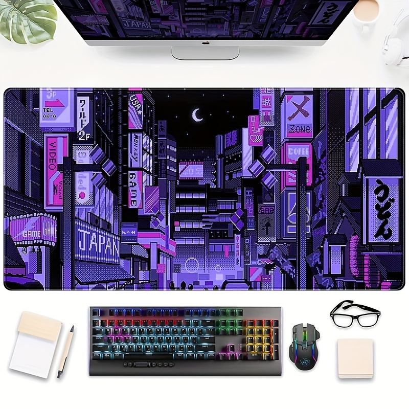 XXL Tokyo Street Desk Mat,Vibr - Retro Gaming Desk Setup review and price