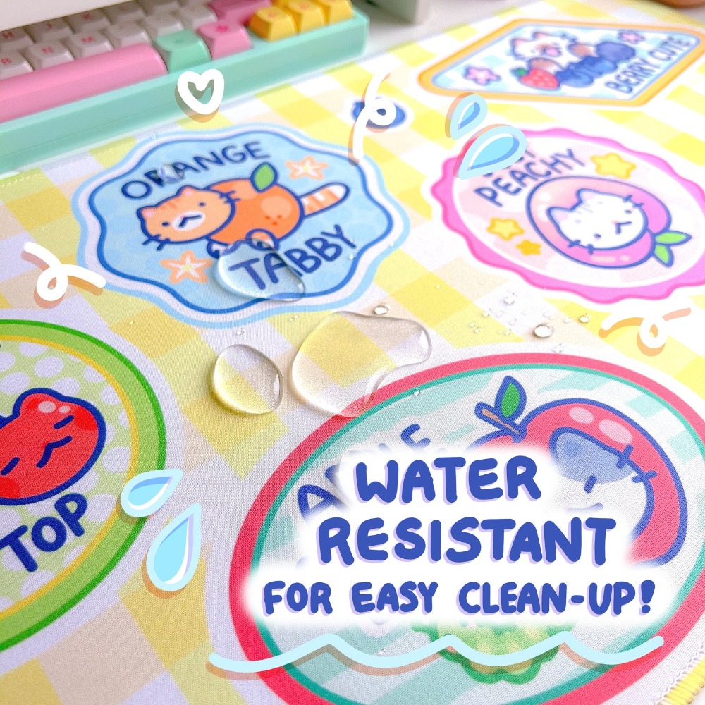 Fruit Kitty Desk Mat Mousepad  - Retro Gaming Desk Setup review and price