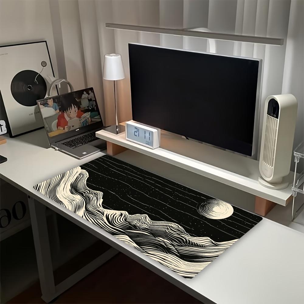 Vintage Wave Mountain Moon Lar - Retro Gaming Desk Setup review and price