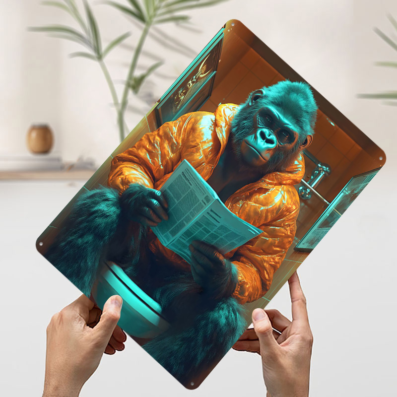 Gorilla Reading on Toilet Tinp - Retro Gaming On review and price