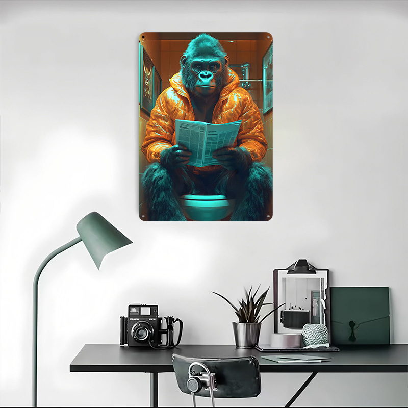Gorilla Reading on Toilet Tinp - Retro Gaming On review and price
