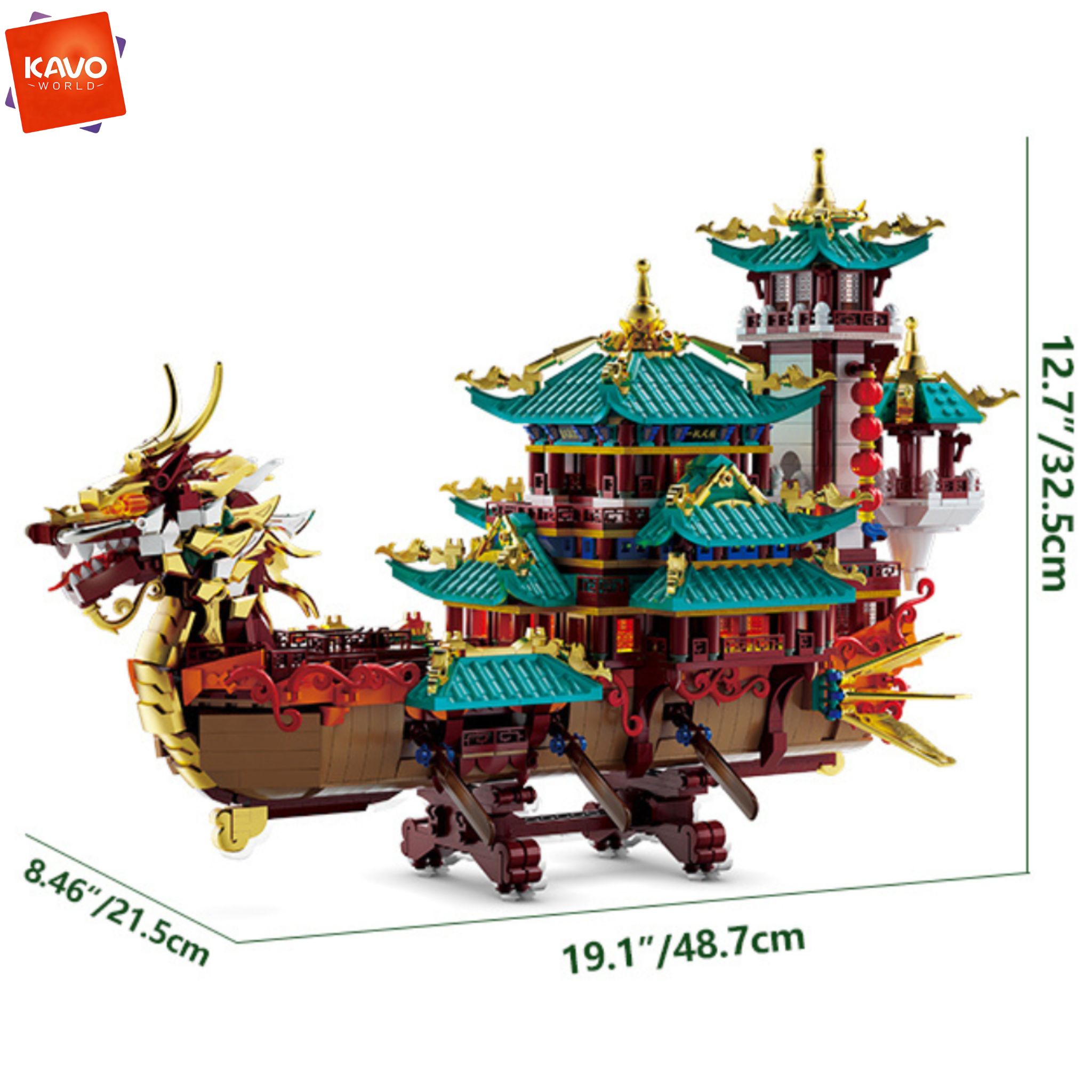 KAVOWORLD 2453pcs Dragon Boat  - Retro Gaming Lego review and price