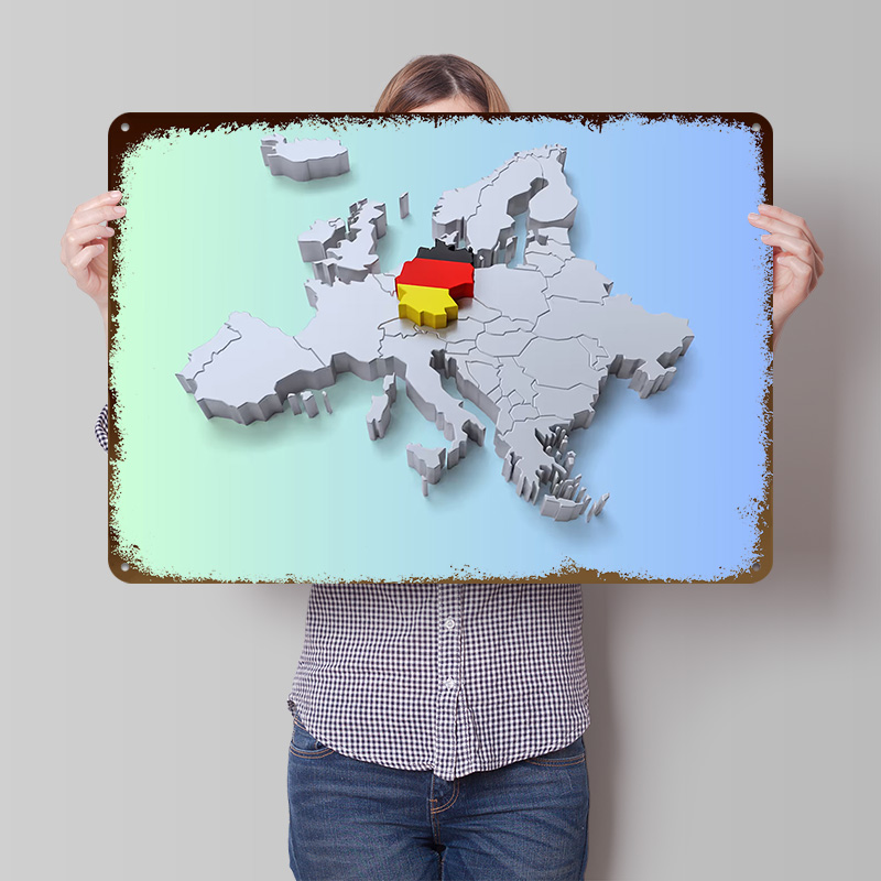 Germany on Europe Map Metal Po - Retro Gaming On review and price